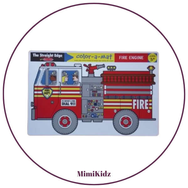 Melissa & Doug - Color-a-Mat - Fire Engine