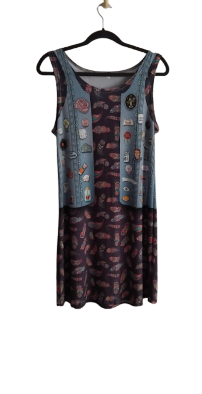 Sleeveless Dress - Navy & Denim - L