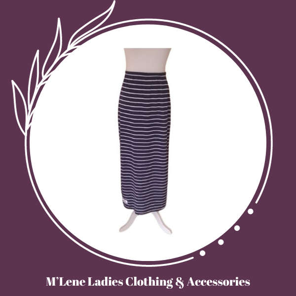 Long Skirt - Navy & White