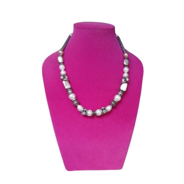 Miglio Pearl & Crystal Necklace