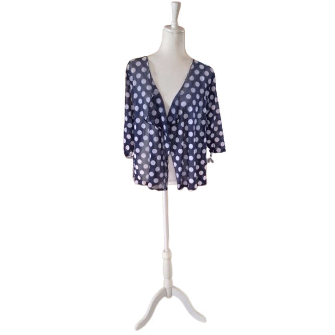 Waterfall Cardi - Navy & White