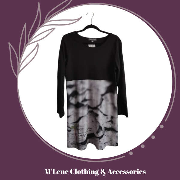 Winter Dress - Cracked Mud Print