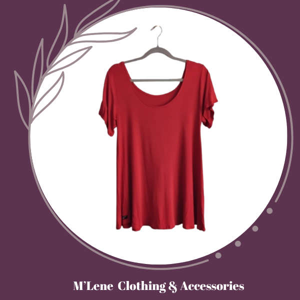 Ladies Cap Sleeve Top - Red