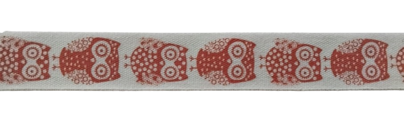 Printed Ribbon - Red Owls
