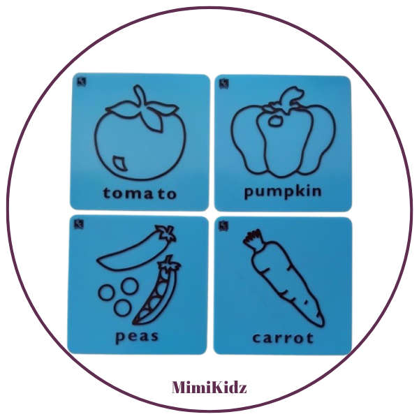 Plastic Rubbing Plates - Vegetables