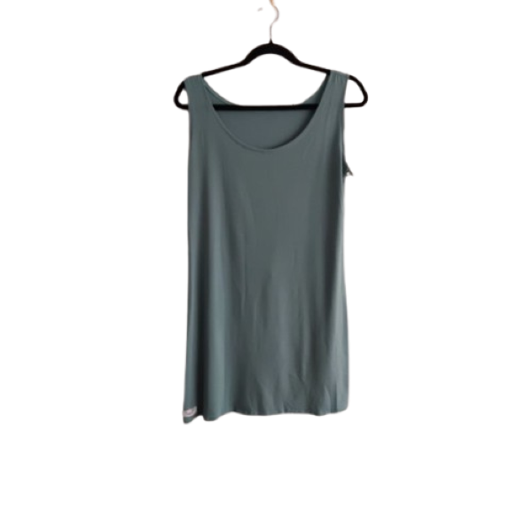Sleeveless Shift Dress & Pants & Lace Jacket - Sage - L