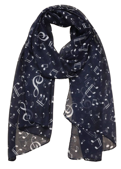 Scarf - Navy - Music Notes