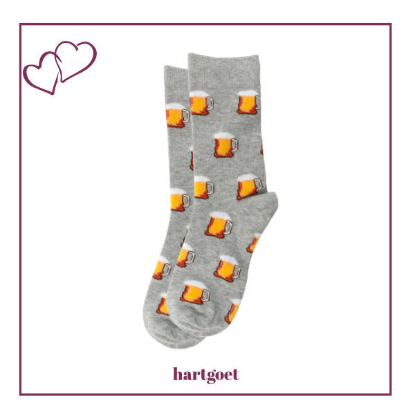 Hey Brew Novelty Beer Socks - grey