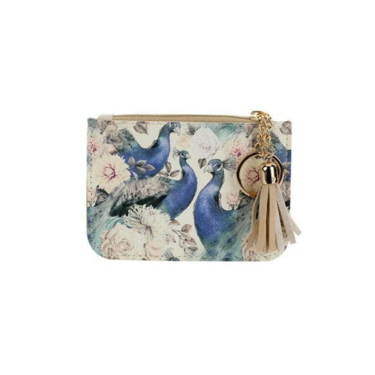 SoGood-Candy Card Purse - Blue Peacocks