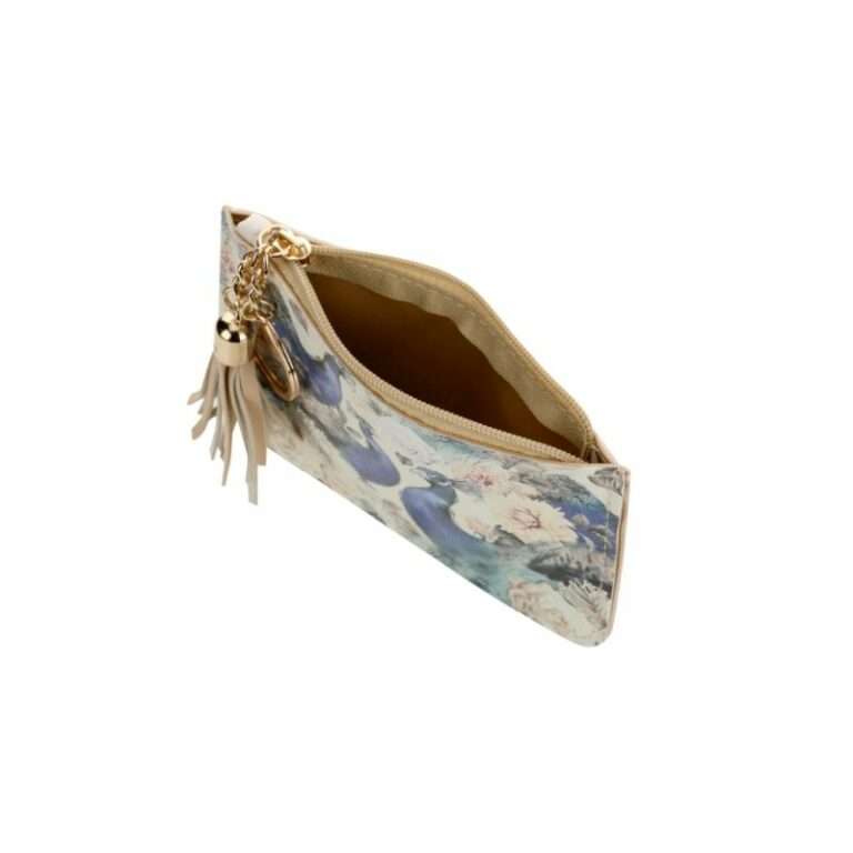 SoGood-Candy Card Purse - Blue Peacocks