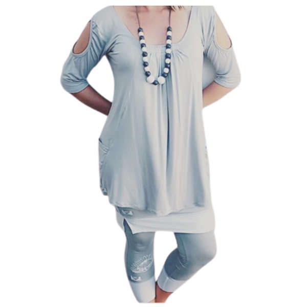 Ladies Leisure Top - Light Grey - Earth Angel Clothing