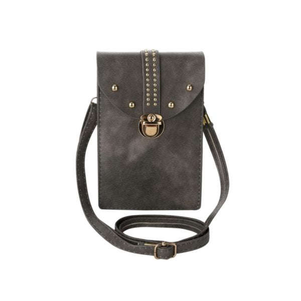 Mobile bag with studs - grey