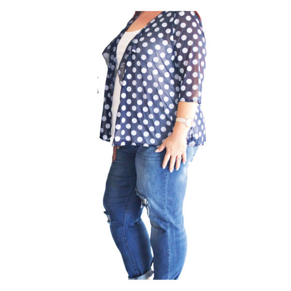 Waterfall Cardi - Navy & White