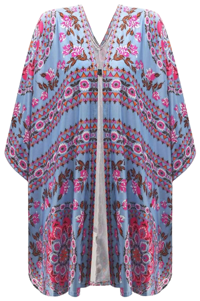 Printed kimono - blue