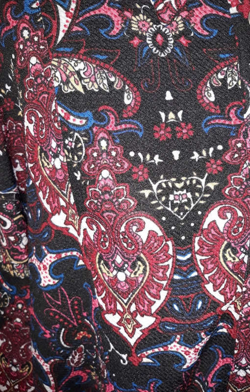 Edith Jacket - Black/Wine/Blue Paisley Design