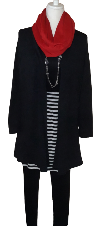 Open Front Jacket - Black