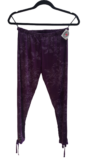 Printed mesh leggings - purple/grape