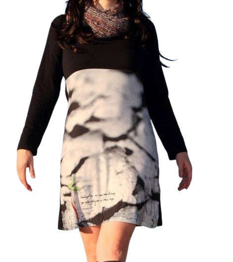 Winter Dress - Cracked Mud Print