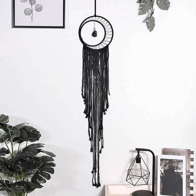 Bohemian Woven Tassel  Dream Catcher - Black - Sun Moon