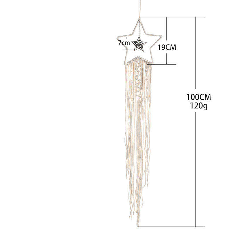 Bohemian Woven Tassel  Dream Catcher - White - Star