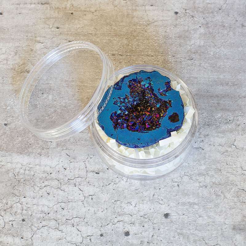 Agate Geode  Electroplated - Blue