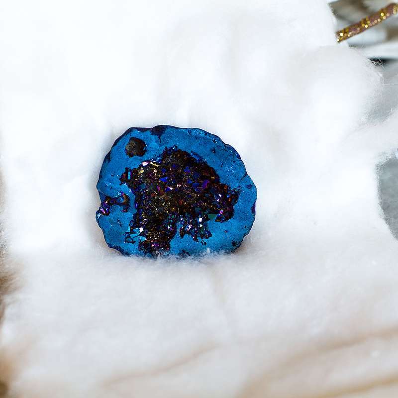 Agate Geode  Electroplated - Blue