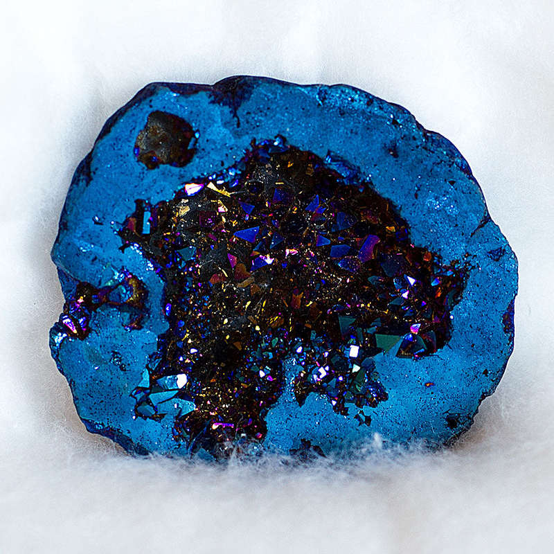 Agate Geode  Electroplated - Blue