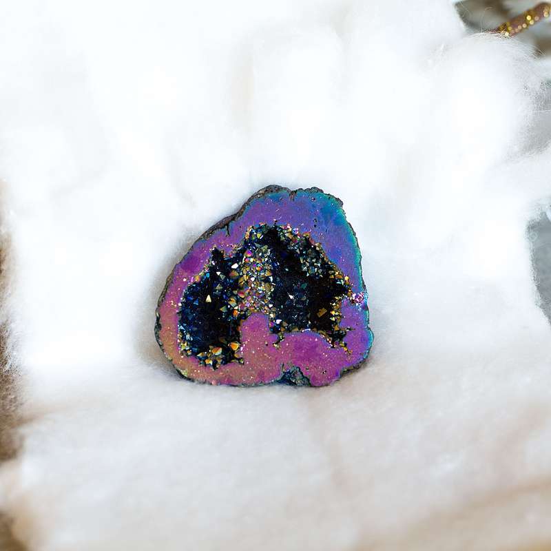 Agate Geode  Electroplated - Colorful