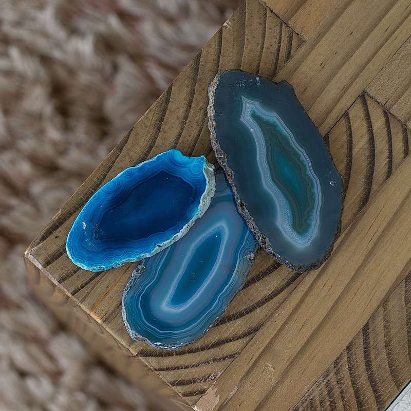 Agate Slice - Blue - Size 1 (6cm x 3cm)