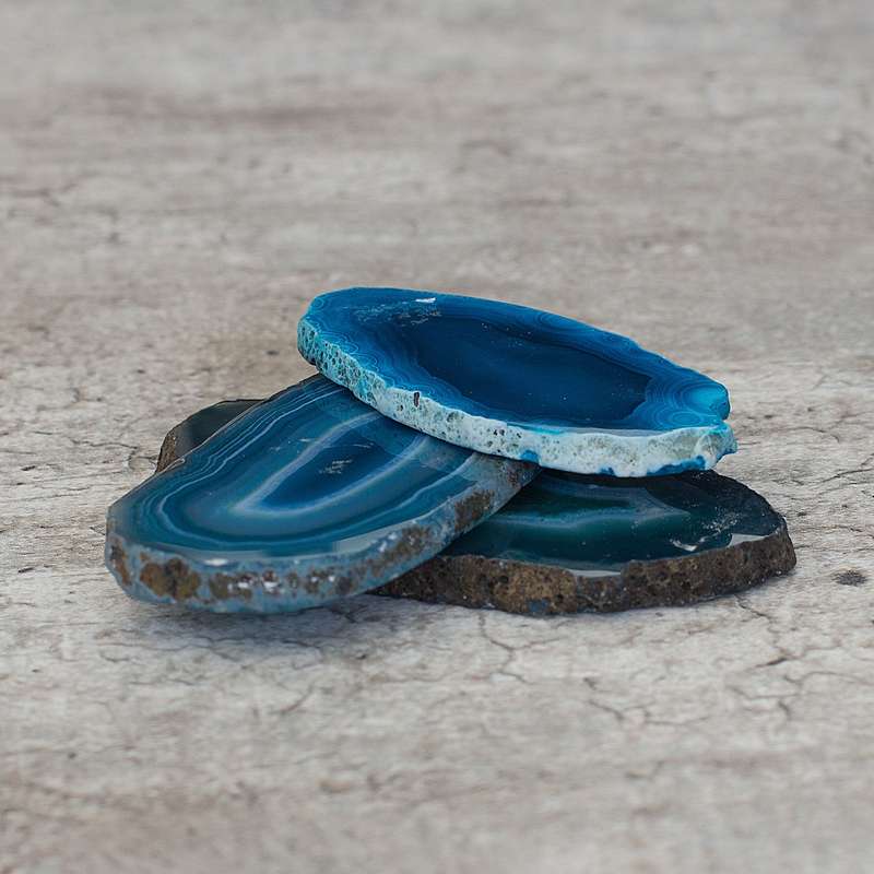 Agate Slice - Blue - Size 1 (6cm x 3cm)