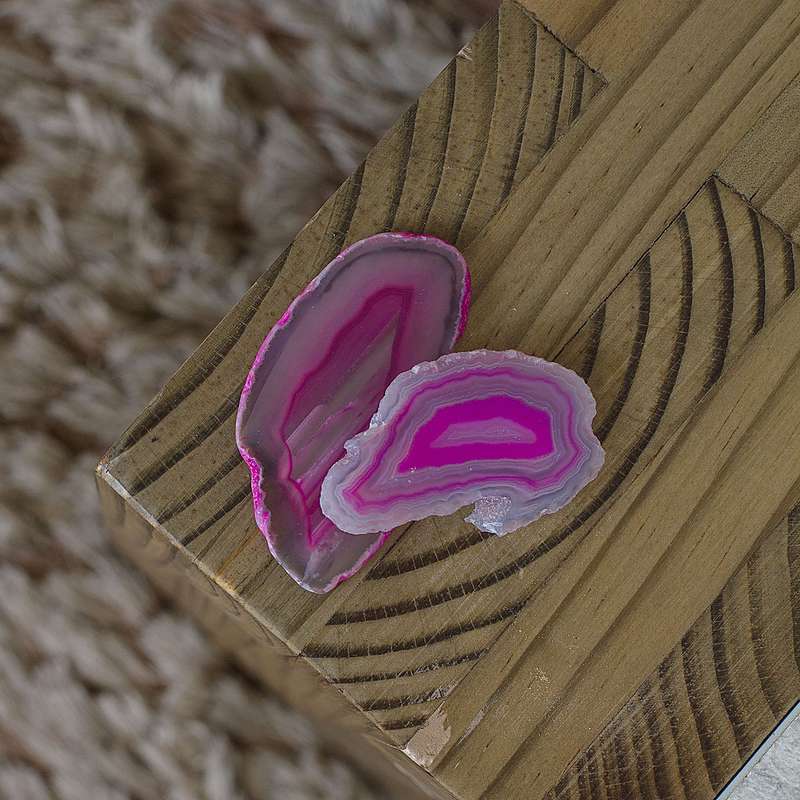 Agate Slice - Pink - Size 1 (6cm x 3cm)