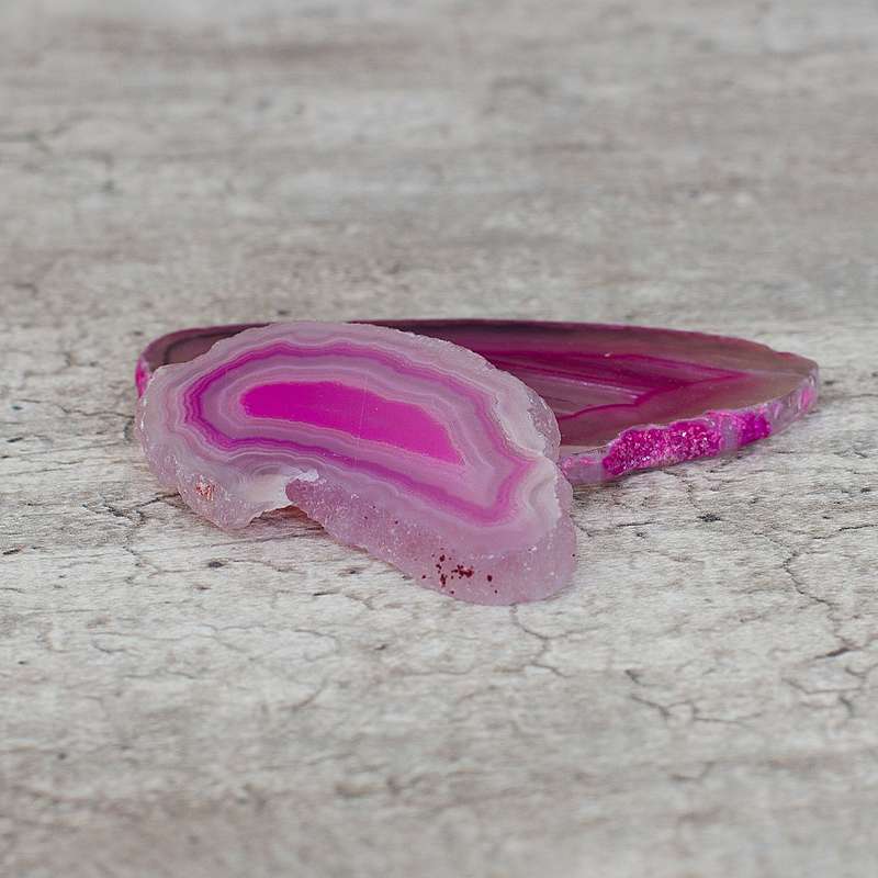 Agate Slice - Pink - Size 1 (6cm x 3cm)