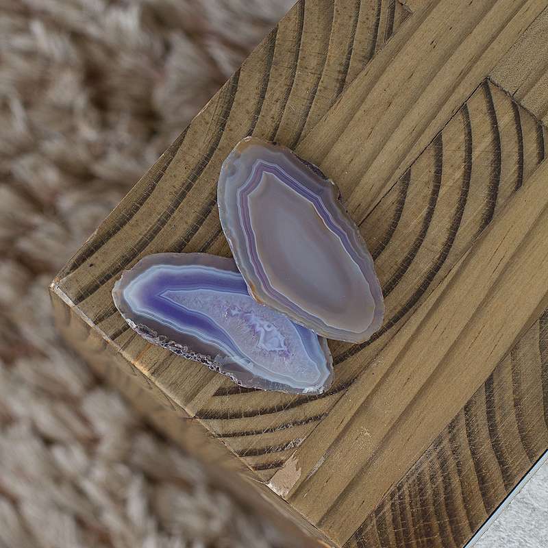 Agate Slice - Purple - Size 1 (6cm x 3cm)
