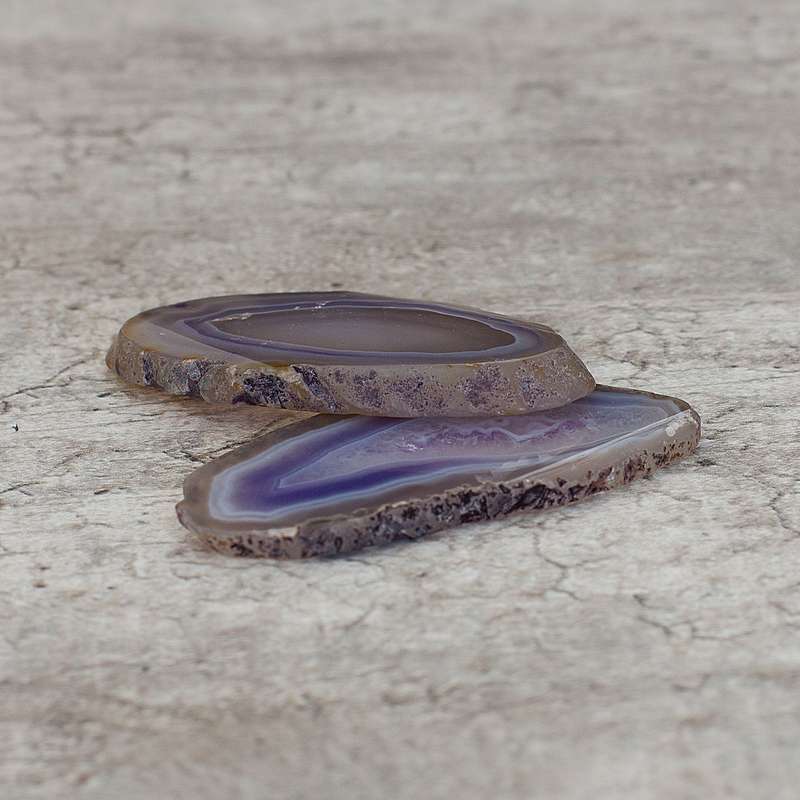 Agate Slice - Purple - Size 1 (6cm x 3cm)