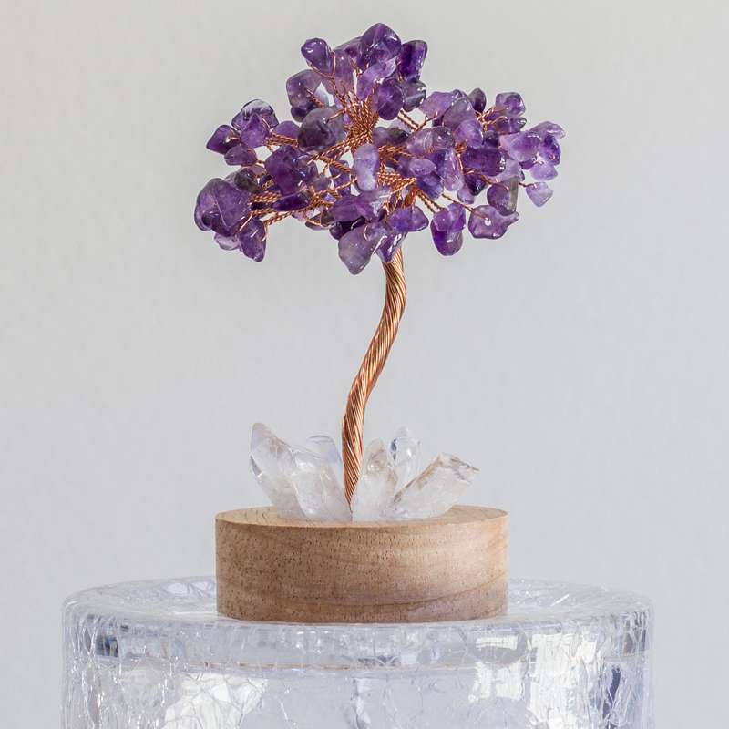 Crystal gemstone tree of life - Night light  - Amethyst