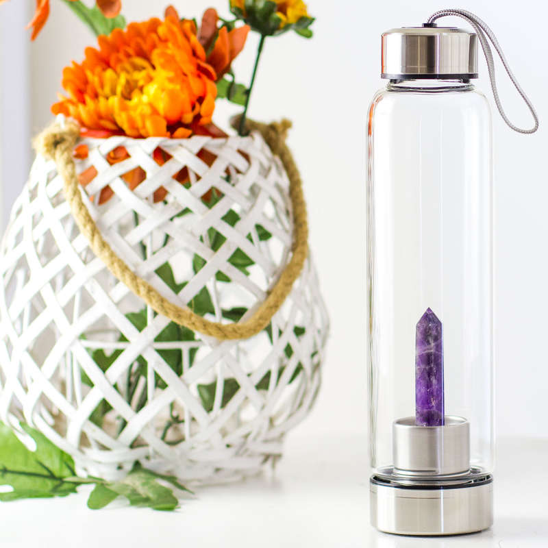 Crystal Essence Water Bottle - Amethyst