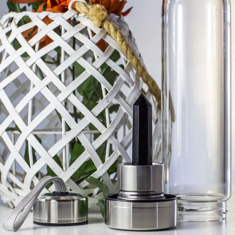 Crystal Essence Water Bottle - Black Obsidian