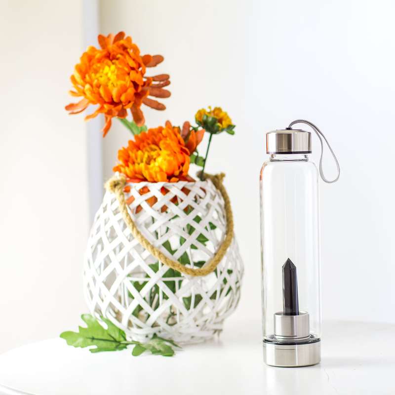Crystal Essence Water Bottle - Black Obsidian