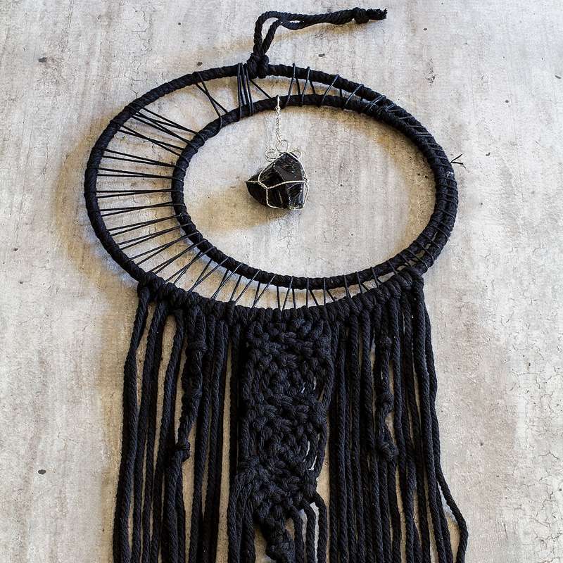 Bohemian Woven Tassel  Dream Catcher - Black - Sun Moon