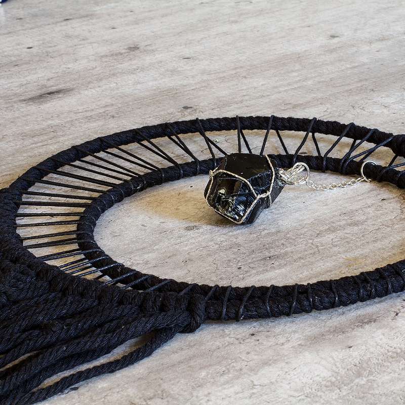 Bohemian Woven Tassel  Dream Catcher - Black - Sun Moon