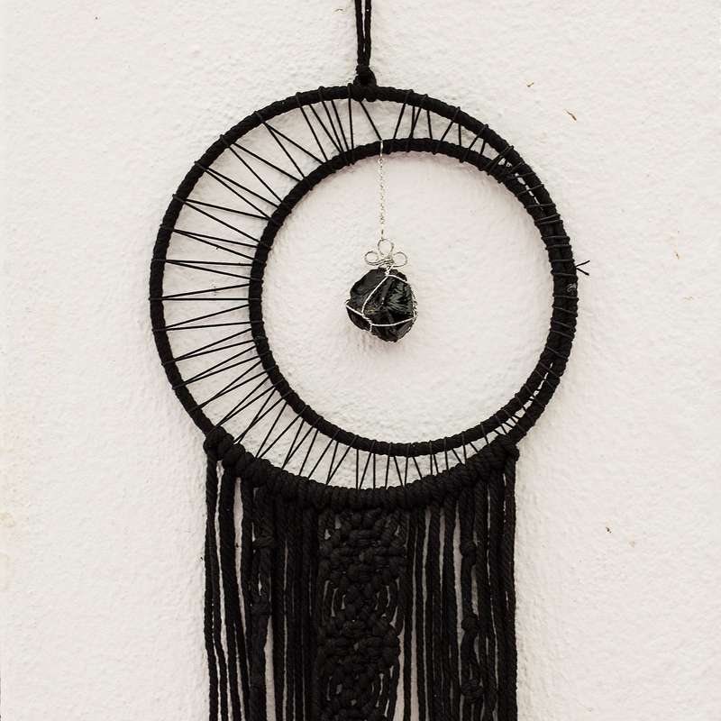 Bohemian Woven Tassel  Dream Catcher - Black - Sun Moon