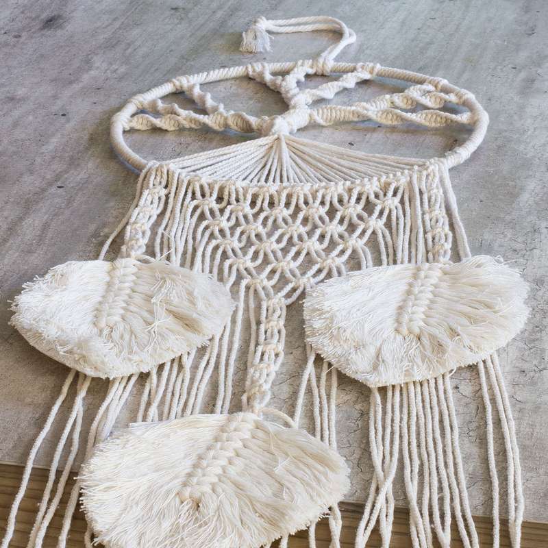 Bohemian Woven Tassel  Dream Catcher - White - Tree of Life
