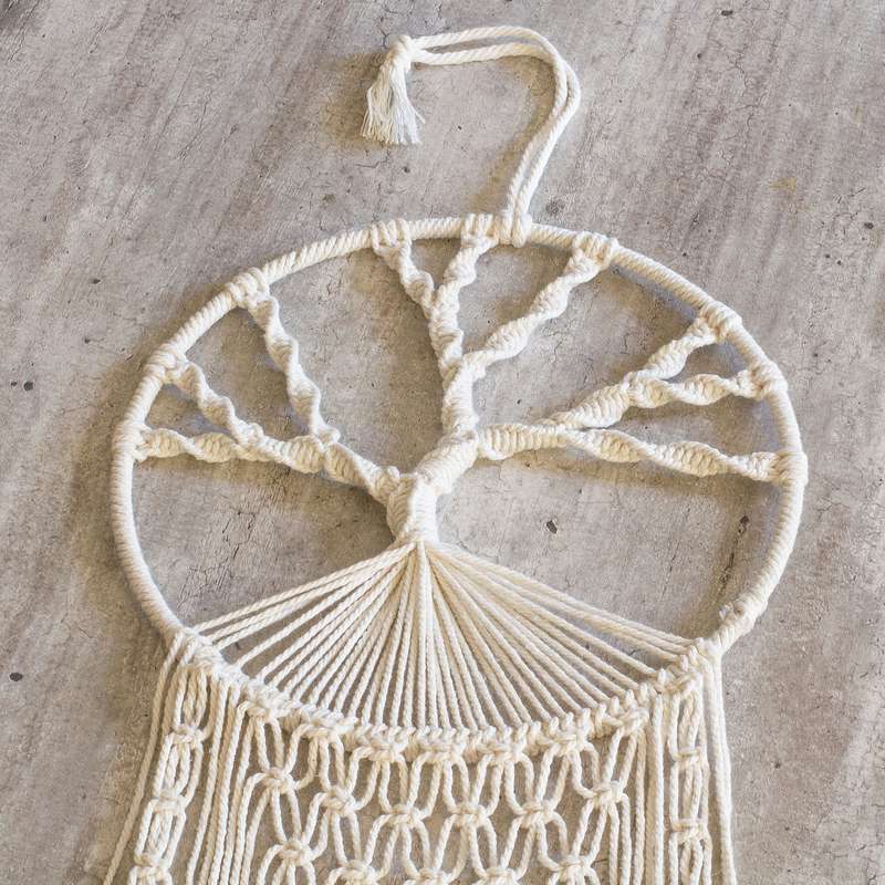 Bohemian Woven Tassel  Dream Catcher - White - Tree of Life