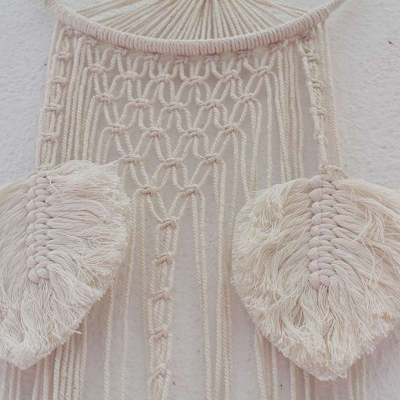 Bohemian Woven Tassel  Dream Catcher - White - Tree of Life