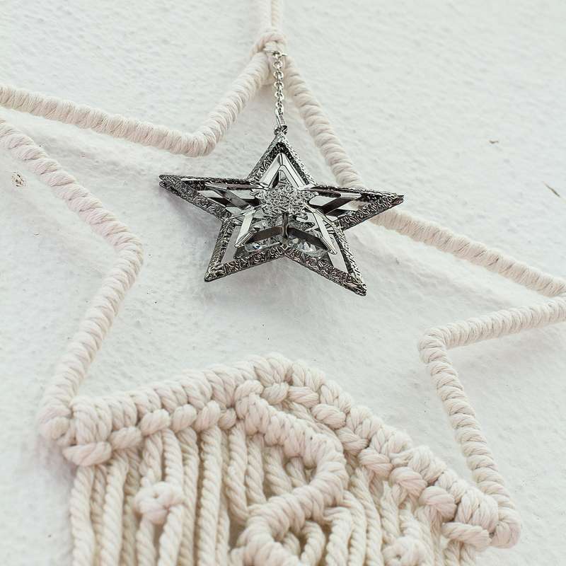 Bohemian Woven Tassel  Dream Catcher - White - Star