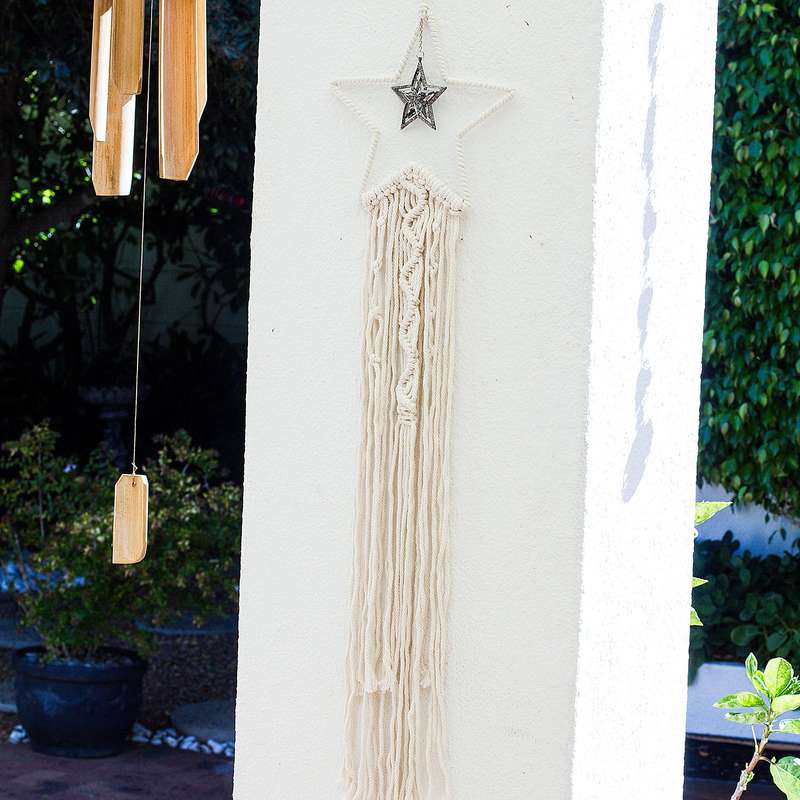 Bohemian Woven Tassel  Dream Catcher - White - Star