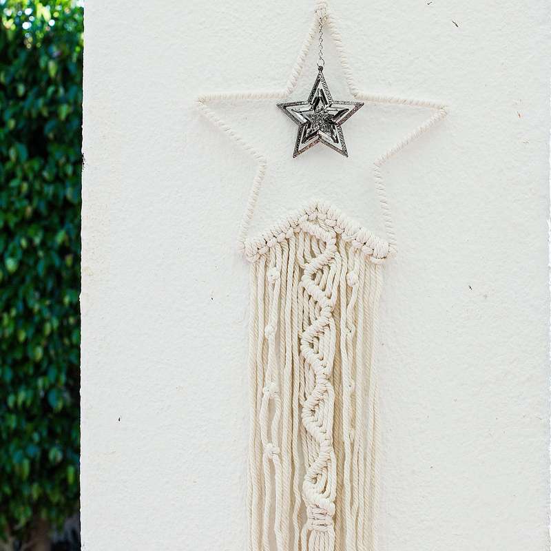 Bohemian Woven Tassel  Dream Catcher - White - Star