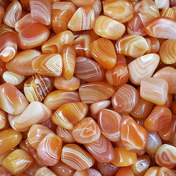 Carnelian Banded Agate - Botswana Tumbled Stone
