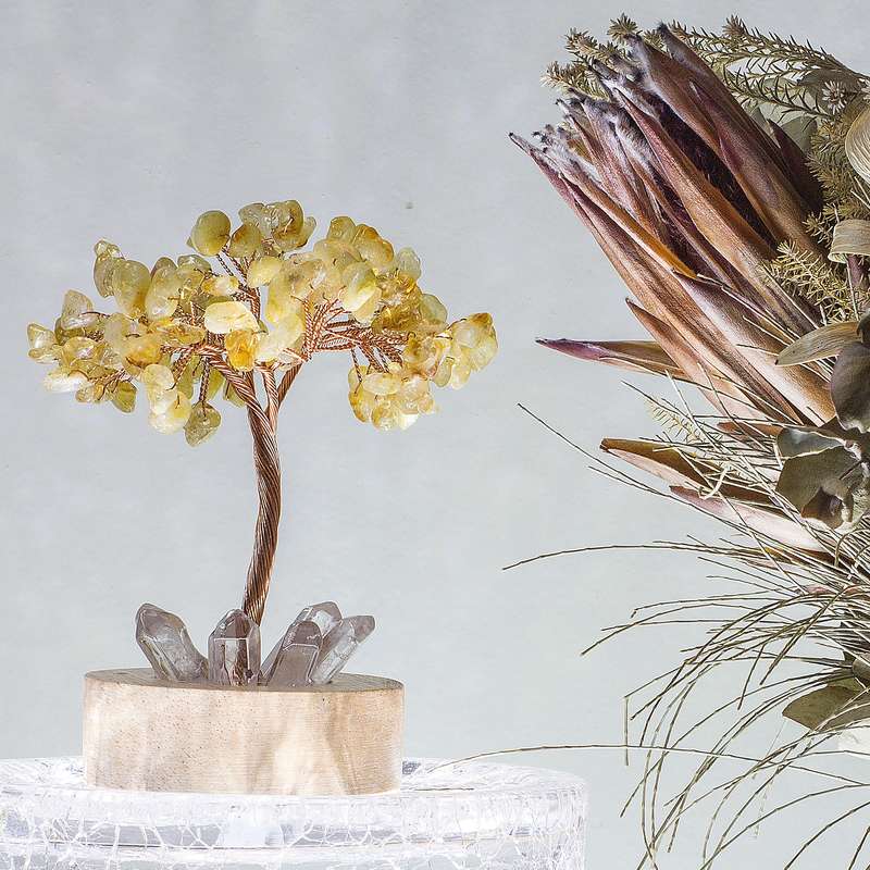 Crystal gemstone tree of life - Night light  - Citrine