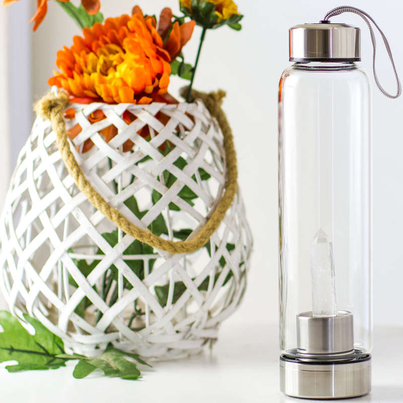 Crystal Essence Water Bottle - Clear Quartz